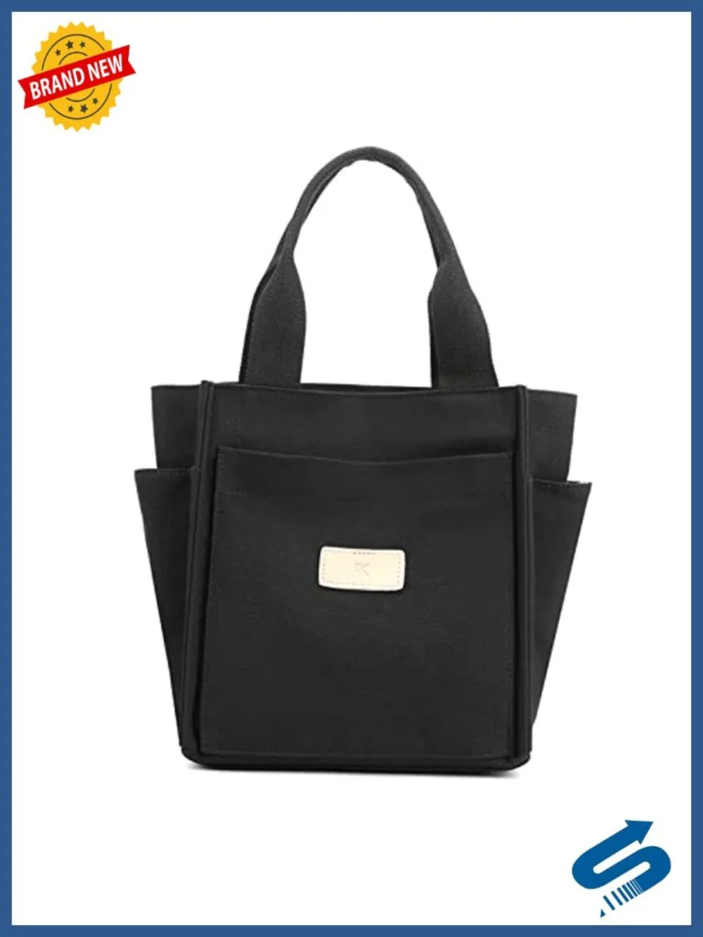 Canvas Tote Shoulder Bag Large Multi-Pocket Purse